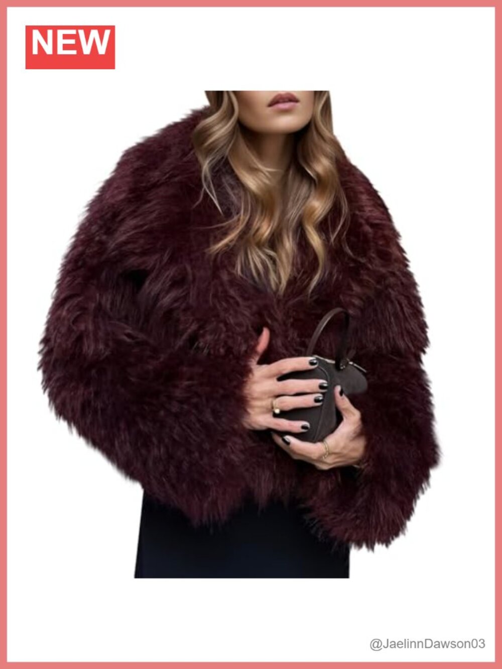 Womens Cropped Faux Fur Coat Lapel Fluffy Fur Jacket